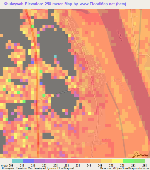 Khulaywah,Sudan Elevation Map