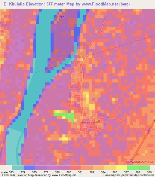 El Khuleila,Sudan Elevation Map
