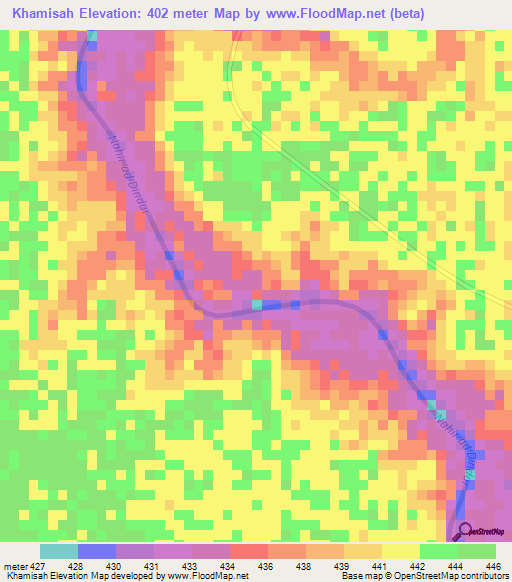 Khamisah,Sudan Elevation Map