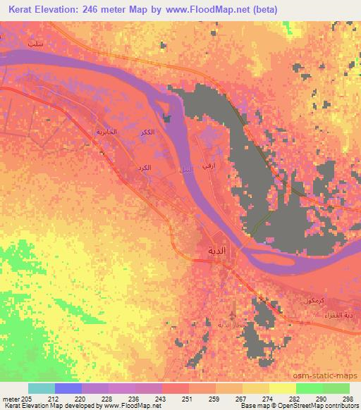 Kerat,Sudan Elevation Map