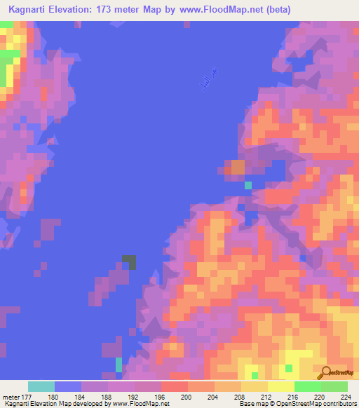 Kagnarti,Sudan Elevation Map