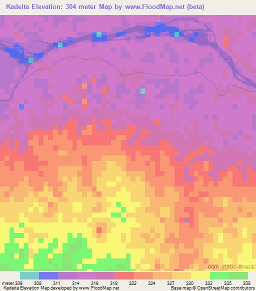 Kadeita,Sudan Elevation Map