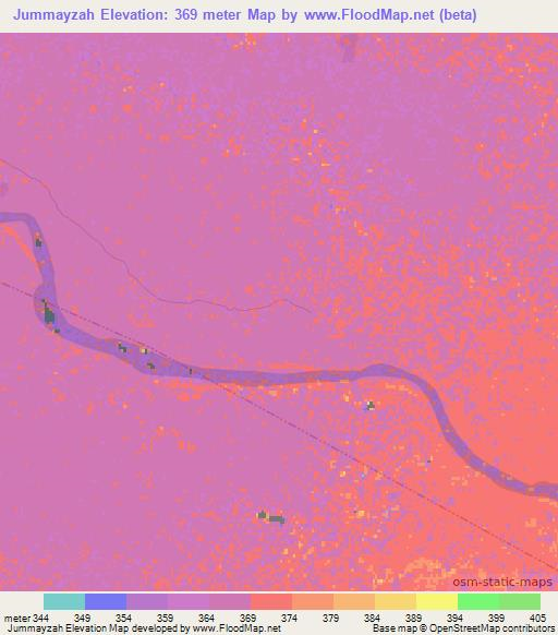Jummayzah,Sudan Elevation Map