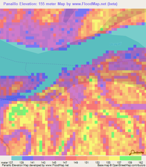 Panaillo,Peru Elevation Map