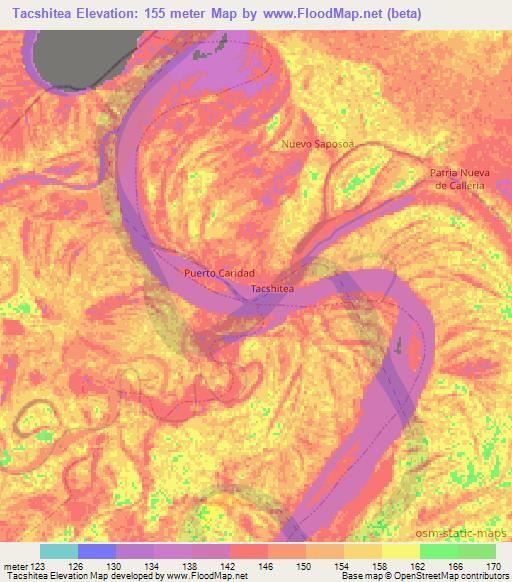 Tacshitea,Peru Elevation Map