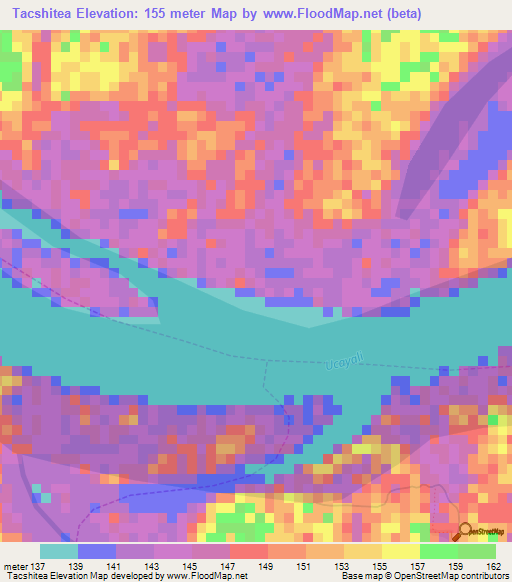 Tacshitea,Peru Elevation Map