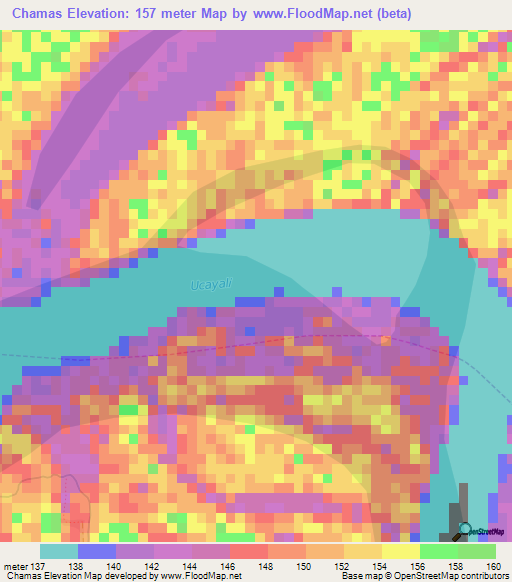 Chamas,Peru Elevation Map