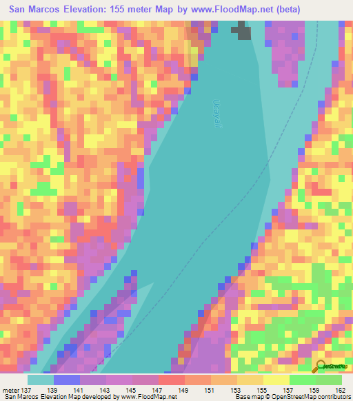 San Marcos,Peru Elevation Map