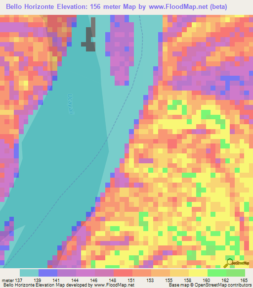 Bello Horizonte,Peru Elevation Map