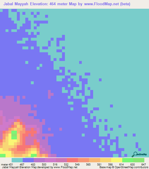 Jabal Mayyah,Sudan Elevation Map
