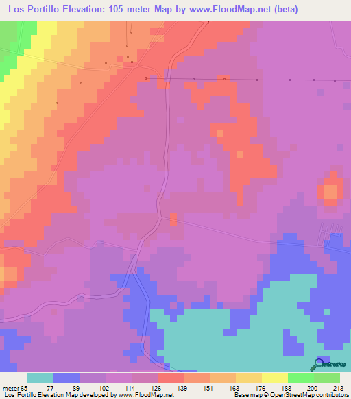 Los Portillo,El Salvador Elevation Map