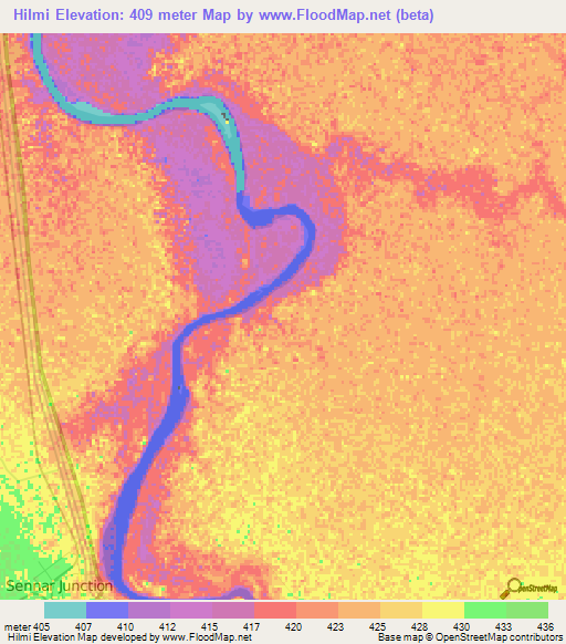 Hilmi,Sudan Elevation Map