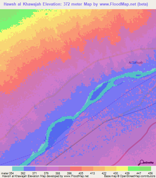 Hawsh al Khawajah,Sudan Elevation Map