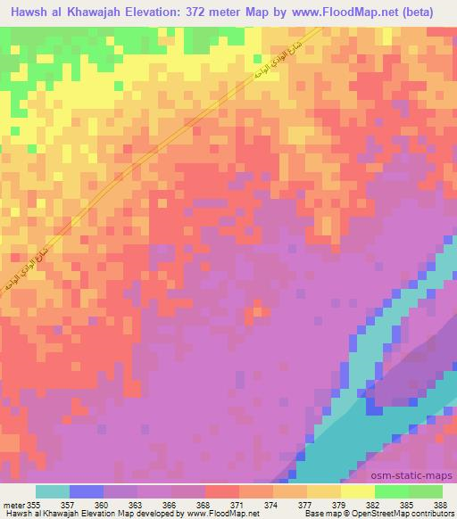 Hawsh al Khawajah,Sudan Elevation Map