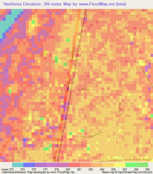Hasiheisa,Sudan Elevation Map
