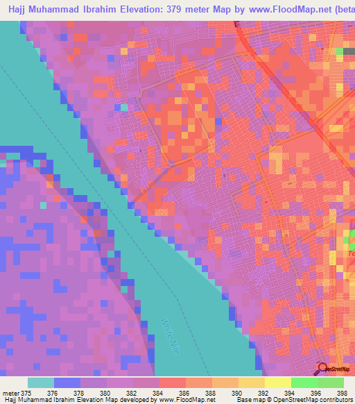 Hajj Muhammad Ibrahim,Sudan Elevation Map