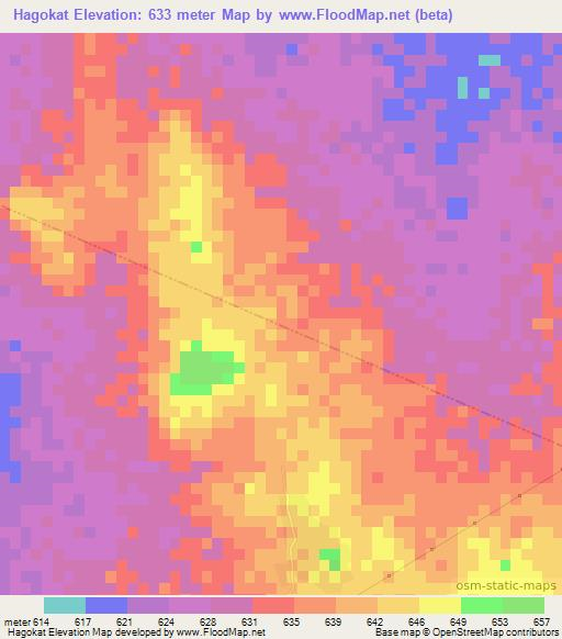Hagokat,Sudan Elevation Map