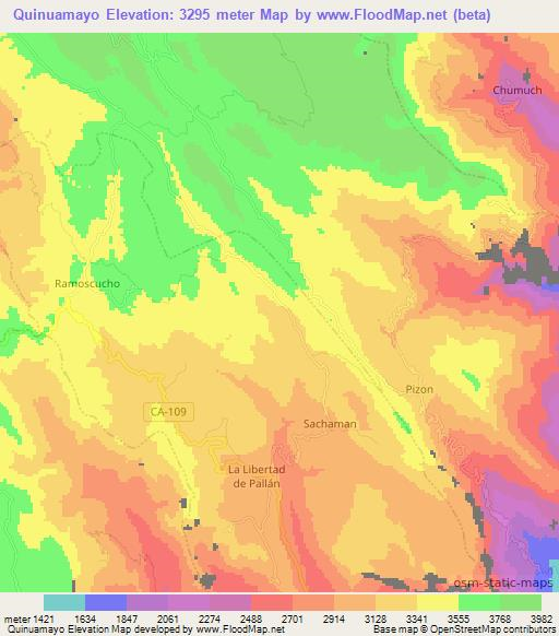 Quinuamayo,Peru Elevation Map