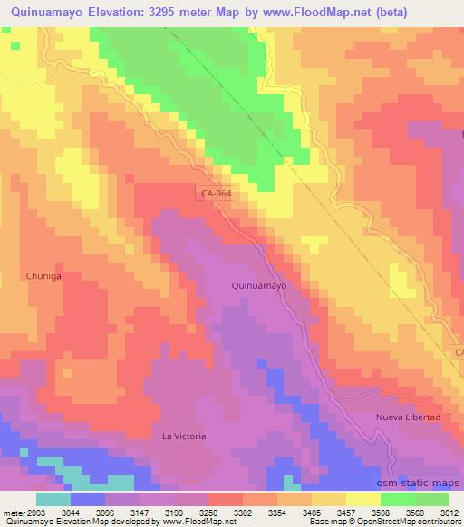 Quinuamayo,Peru Elevation Map