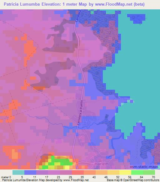 Patricia Lumumba,Cuba Elevation Map