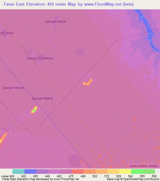 Faras East,Sudan Elevation Map