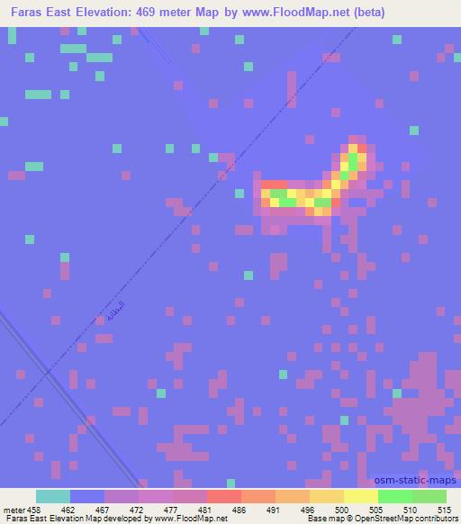 Faras East,Sudan Elevation Map