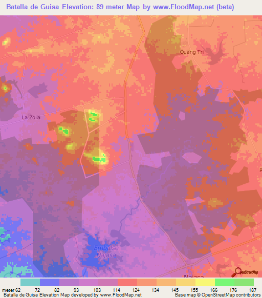 Batalla de Guisa,Cuba Elevation Map