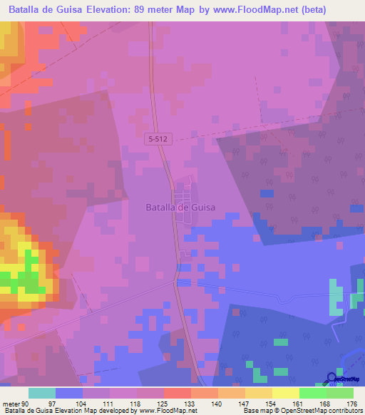 Batalla de Guisa,Cuba Elevation Map