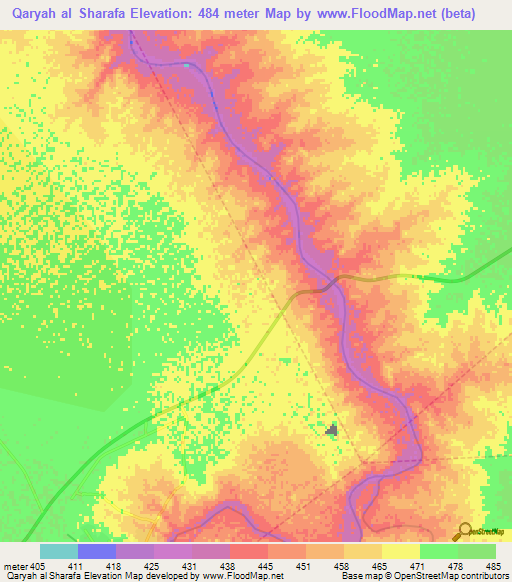 Qaryah al Sharafa,Sudan Elevation Map