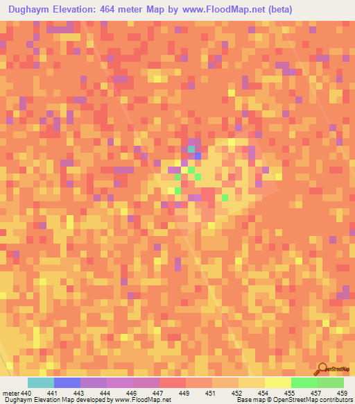 Dughaym,Sudan Elevation Map