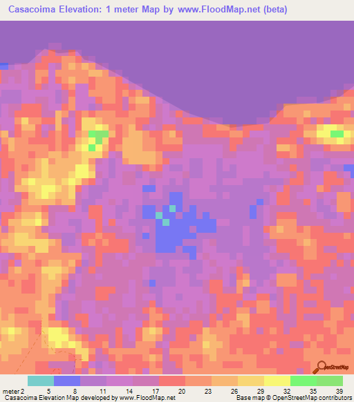 Casacoima,Venezuela Elevation Map