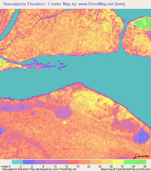 Ibacuajarina,Venezuela Elevation Map