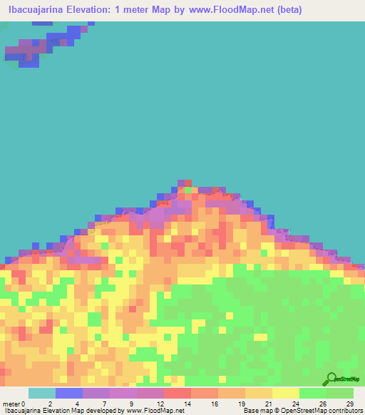 Ibacuajarina,Venezuela Elevation Map