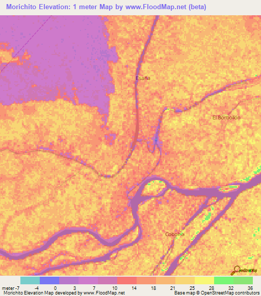 Morichito,Venezuela Elevation Map