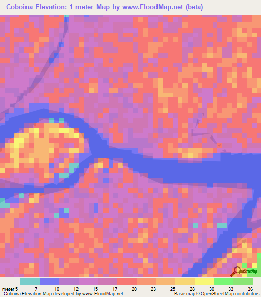 Coboina,Venezuela Elevation Map