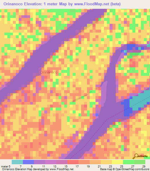 Orinanoco,Venezuela Elevation Map