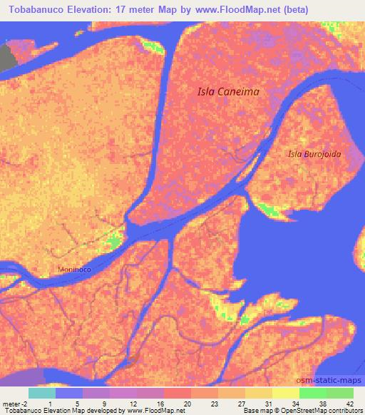 Tobabanuco,Venezuela Elevation Map