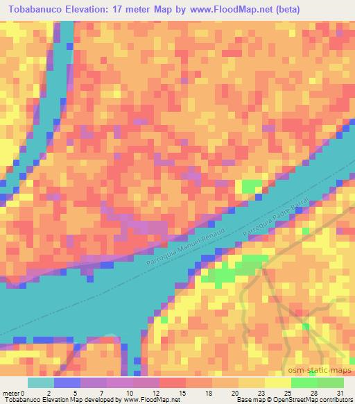 Tobabanuco,Venezuela Elevation Map