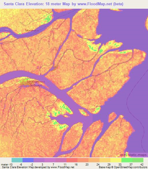Santa Clara,Venezuela Elevation Map