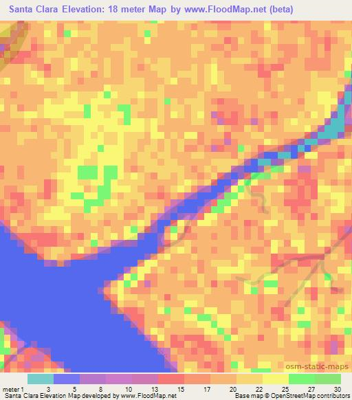 Santa Clara,Venezuela Elevation Map
