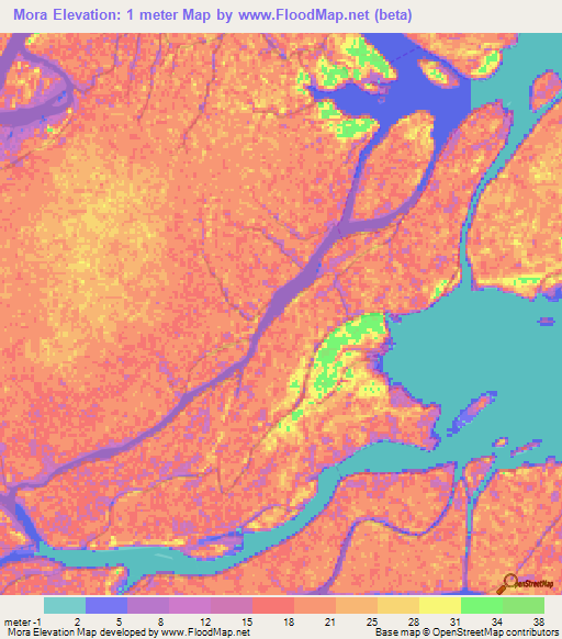 Mora,Venezuela Elevation Map