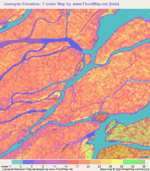 Juaneyda,Venezuela Elevation Map