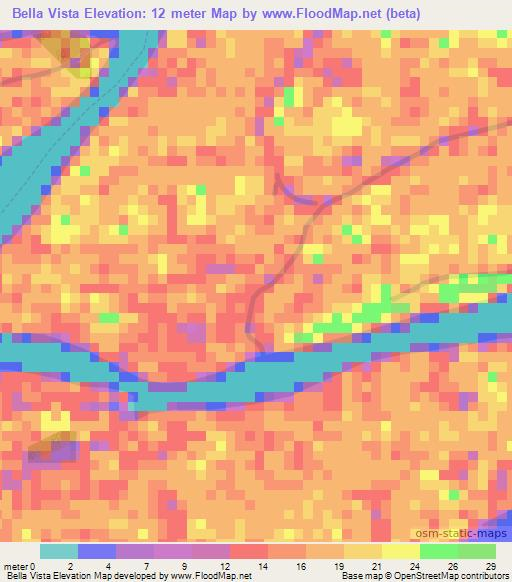 Bella Vista,Venezuela Elevation Map