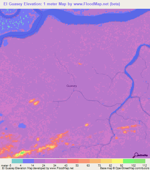 El Guasey,Venezuela Elevation Map