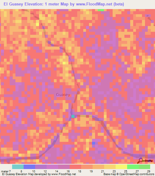 El Guasey,Venezuela Elevation Map