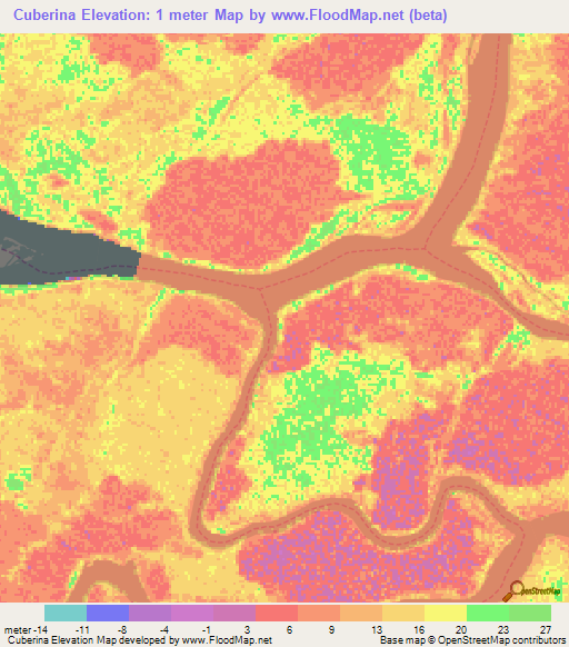 Cuberina,Venezuela Elevation Map