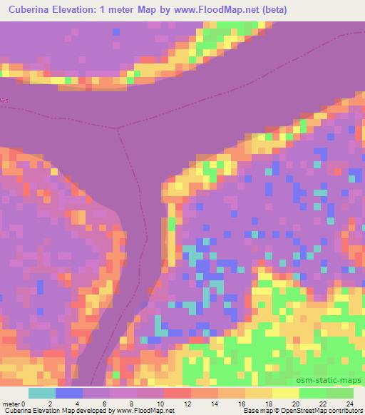 Cuberina,Venezuela Elevation Map
