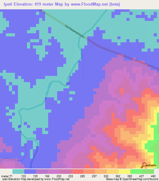 Ipeti,Panama Elevation Map