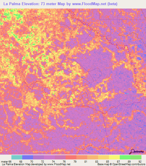 La Palma,Venezuela Elevation Map