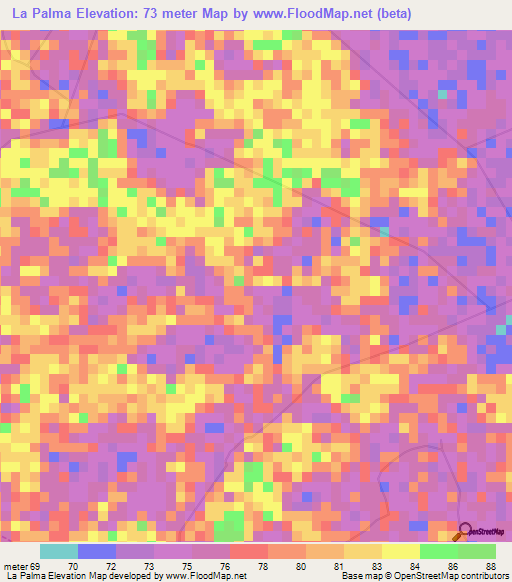 La Palma,Venezuela Elevation Map
